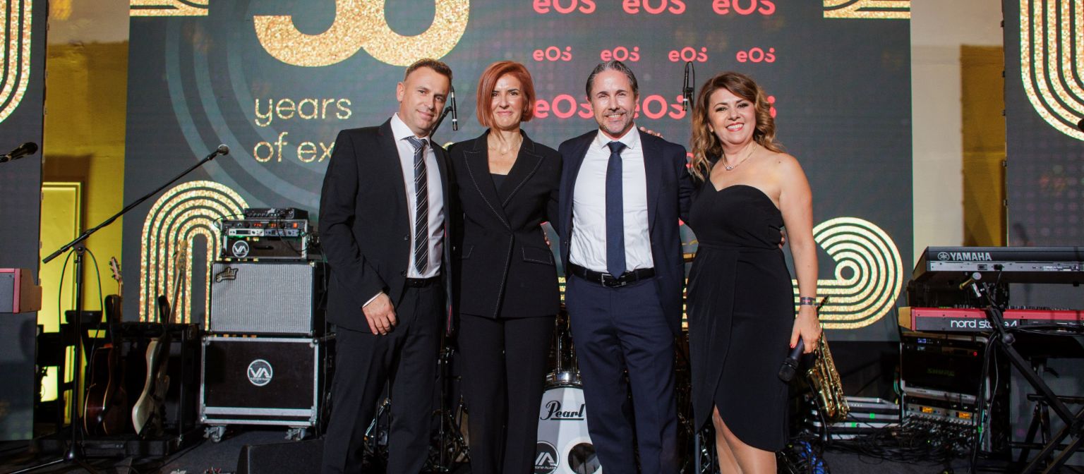 Management Team of EOS Croatia at stage